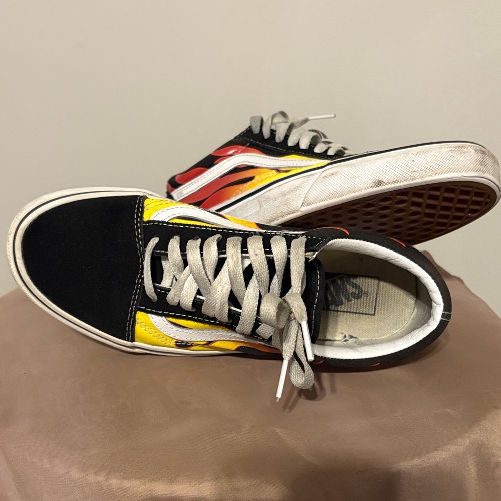Vans Women’s Black, Yellow, and Red Sneakers